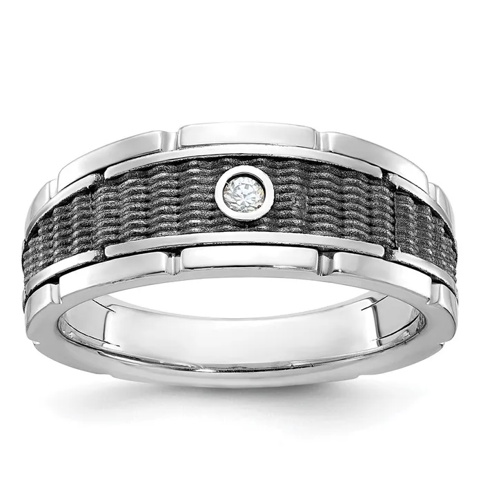 Rings Goldia 14k White Gold with Black Rhodium Mens 120 carat Diamond Complete Ring Rings Goldia 14k White Gold with Black Rhodium Mens 120 carat Diamond Complete Ring