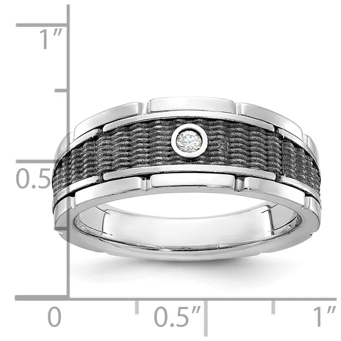 Rings Goldia 14k White Gold with Black Rhodium Mens 120 carat Diamond Complete Ring