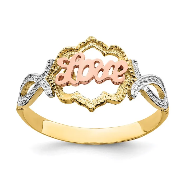 Rings Goldia 14k Yellow and Rose Gold wRhodium Love Ring