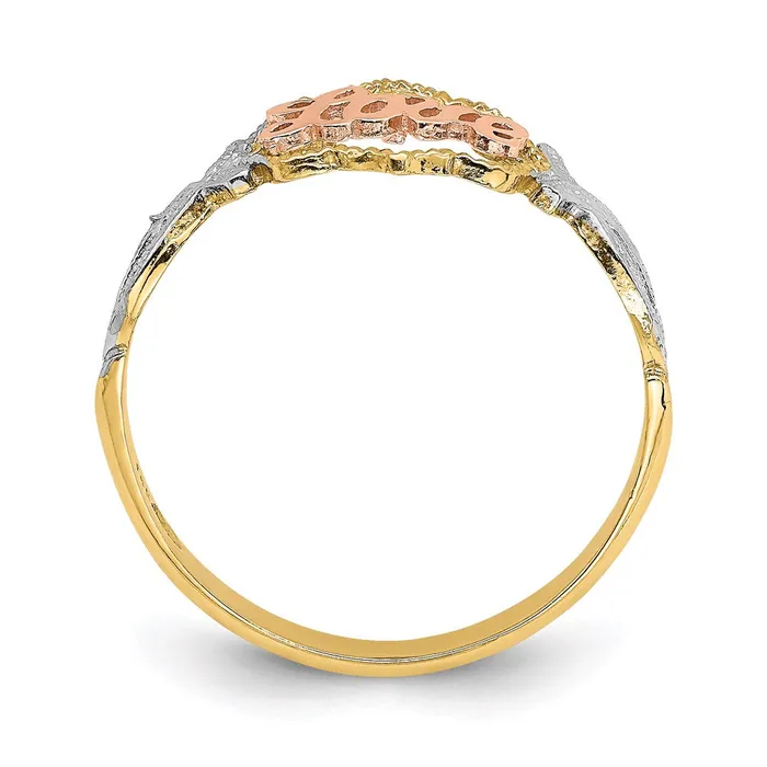 Rings Goldia 14k Yellow and Rose Gold wRhodium Love Ring