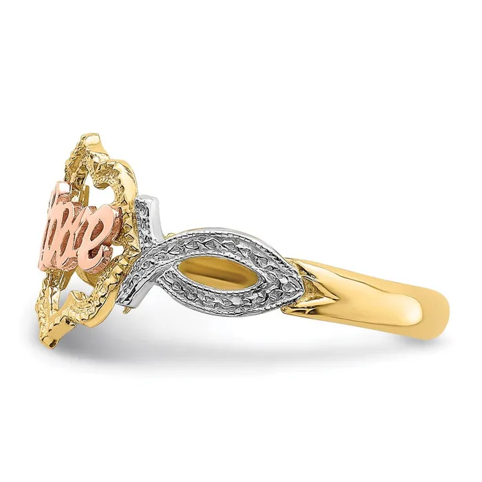 Rings Goldia 14k Yellow and Rose Gold wRhodium Love Ring