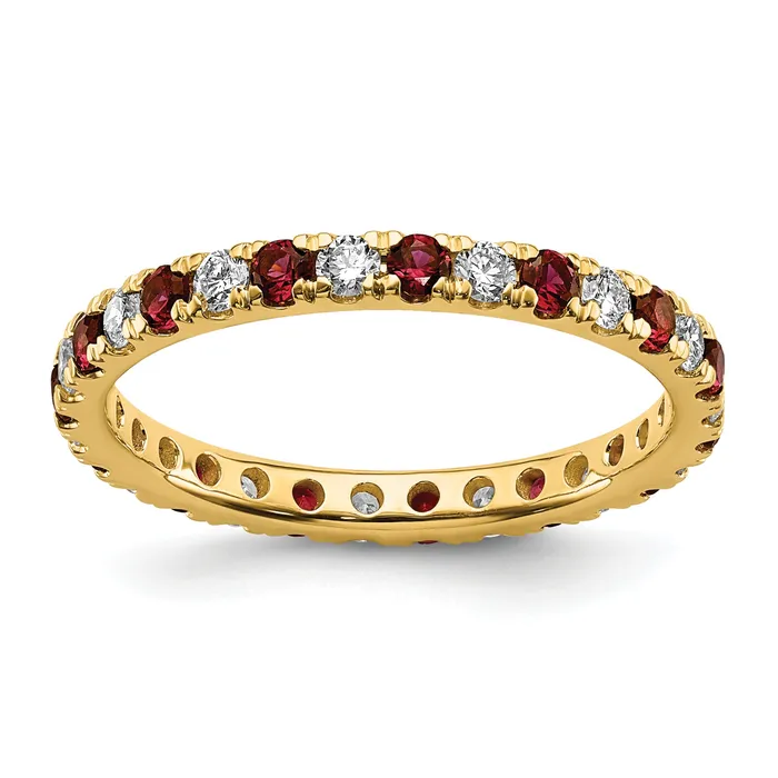 Rings Goldia 14k Yellow Gold 12 Ct Lab Grown Diamond VSSI G and Lab Created Ruby Eternity Band Ring Rings Goldia 14k Yellow Gold 12 Ct Lab Grown Diamond VSSI G and Lab Created Ruby Eternity Band Ring