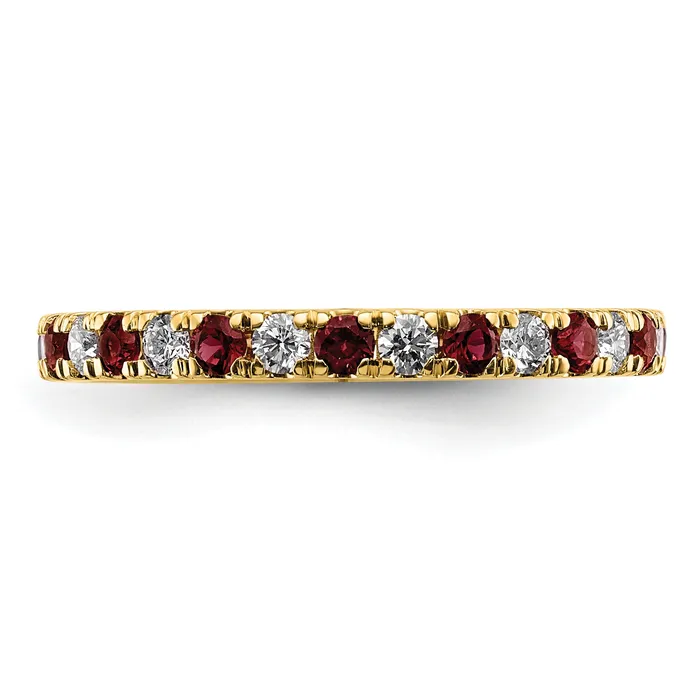 Rings Goldia 14k Yellow Gold 12 Ct Lab Grown Diamond VSSI G and Lab Created Ruby Eternity Band Ring