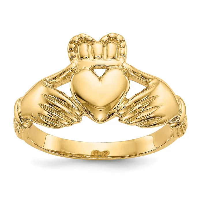 Rings Goldia 14K Yellow Gold Mens Claddagh Ring