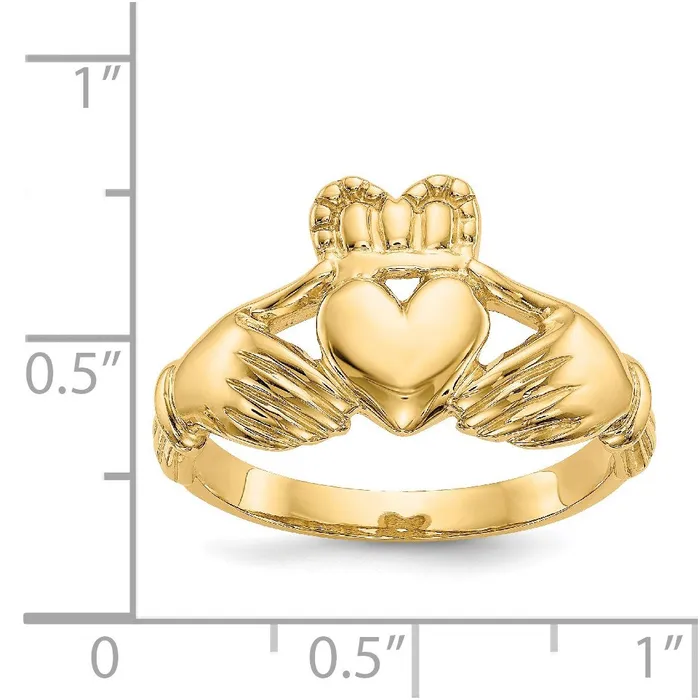 Rings Goldia 14K Yellow Gold Mens Claddagh Ring