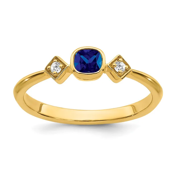 Rings Goldia 14K Yellow Gold Sapphire and Real Diamond Ring