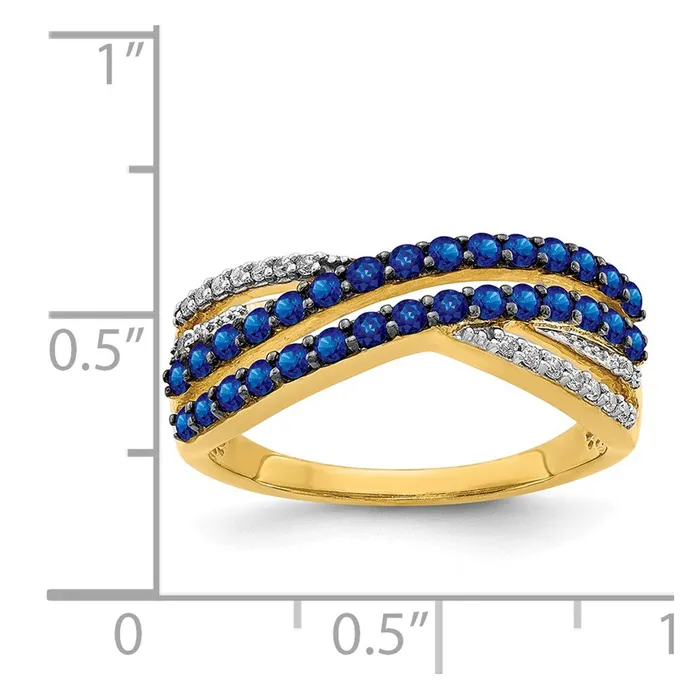 Rings Goldia 14K Yellow Gold Sapphire and Real Diamond Ring