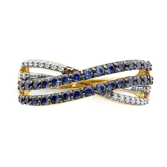 Rings Goldia 14K Yellow Gold Sapphire and Real Diamond Ring