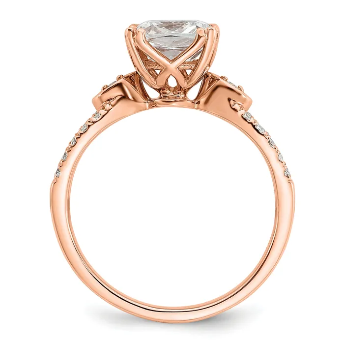 Rings Goldia 200ct CZ Solid Real 14k Rose Polish 2ct Cushion Engagement Dia Ring