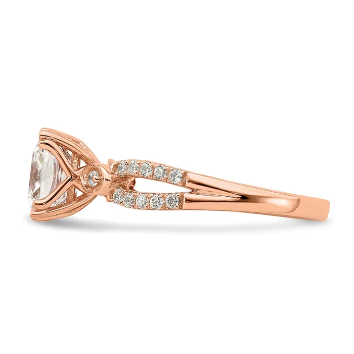 Rings Goldia 200ct CZ Solid Real 14k Rose Polish 2ct Cushion Engagement Dia Ring