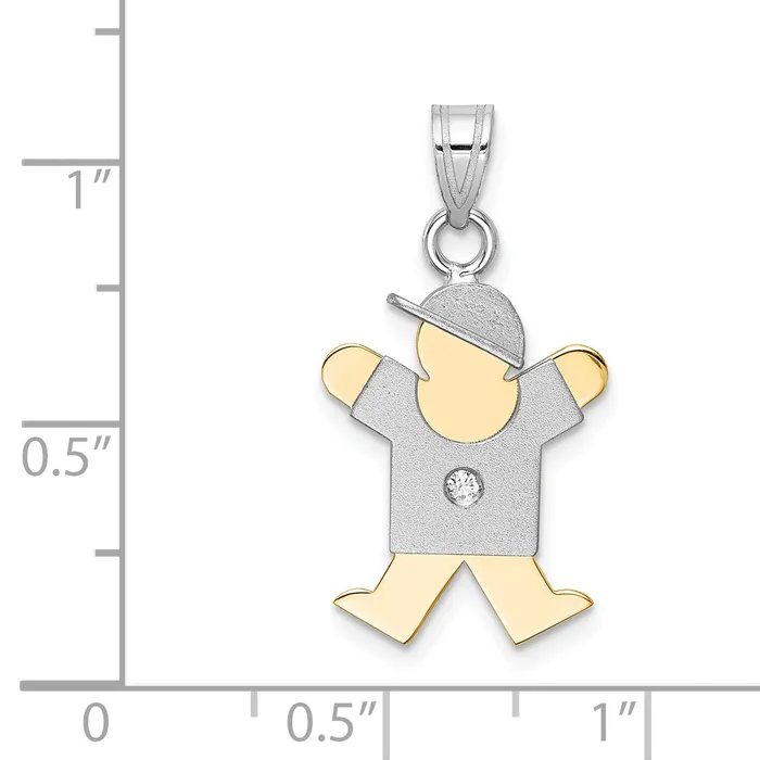 Rings Goldiacom 14k Two tone VS Diamond kid pendant