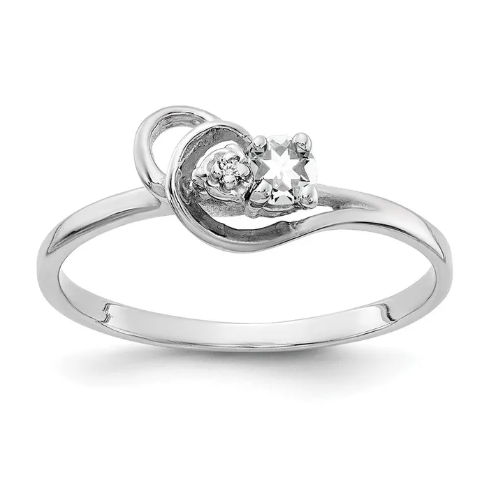 Rings Goldiacom 14k White Gold 3mm Cubic Zirconia AAA Real Diamond ring