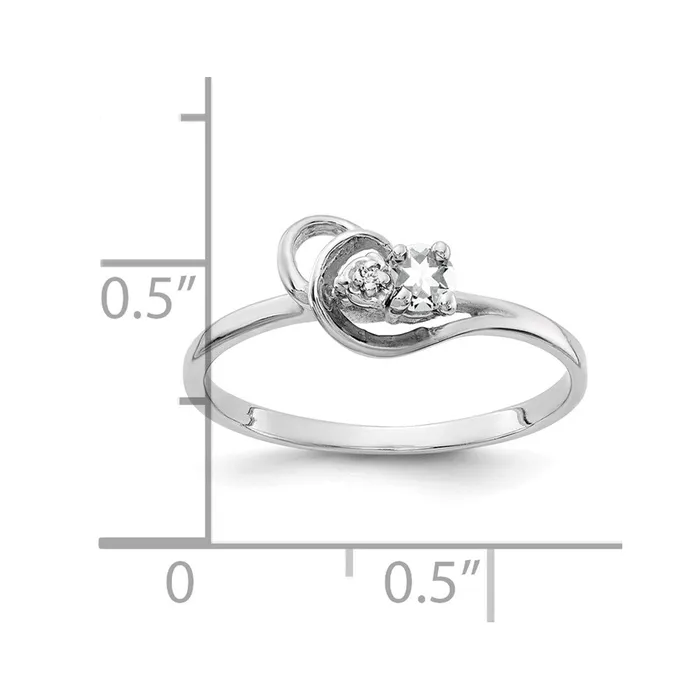 Rings Goldiacom 14k White Gold 3mm Cubic Zirconia AAA Real Diamond ring