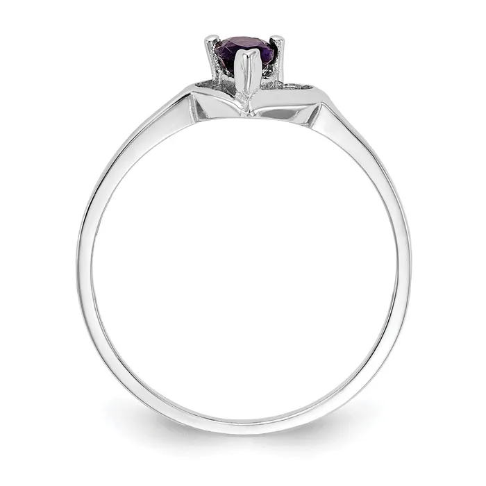 Rings Goldiacom 14k White Gold 5x3mm Pear Amethyst VS Real Diamond ring