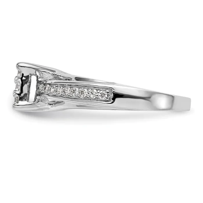 Rings Goldiacom 14K White Gold Complete Real Diamond Cluster Engagement Ring