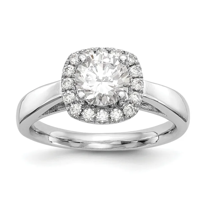 Rings Goldiacom 14k White Gold Round Halo Simulated Diamond Engagement Ring Rings Goldiacom 14k White Gold Round Halo Simulated Diamond Engagement Ring