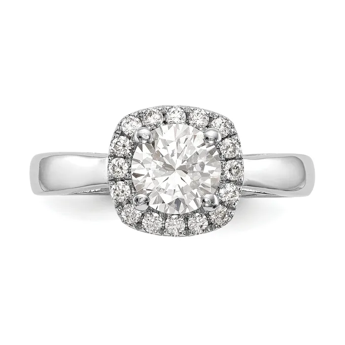Rings Goldiacom 14k White Gold Round Halo Simulated Diamond Engagement Ring Rings Goldiacom 14k White Gold Round Halo Simulated Diamond Engagement Ring