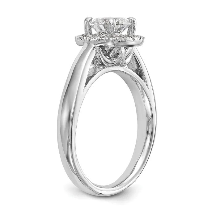 Rings Goldiacom 14k White Gold Round Halo Simulated Diamond Engagement Ring Rings Goldiacom 14k White Gold Round Halo Simulated Diamond Engagement Ring