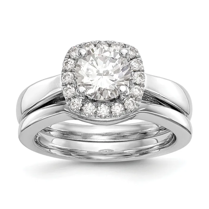 Rings Goldiacom 14k White Gold Round Halo Simulated Diamond Engagement Ring Rings Goldiacom 14k White Gold Round Halo Simulated Diamond Engagement Ring
