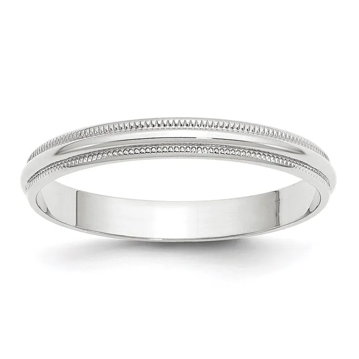Rings Goldia Solid 10K White Gold 3mm Light Weight Milgrain Half Round MensWomens Wedding Band Ring Size 115 Rings Goldia Solid 10K White Gold 3mm Light Weight Milgrain Half Round MensWomens Wedding Band Ring Size 115