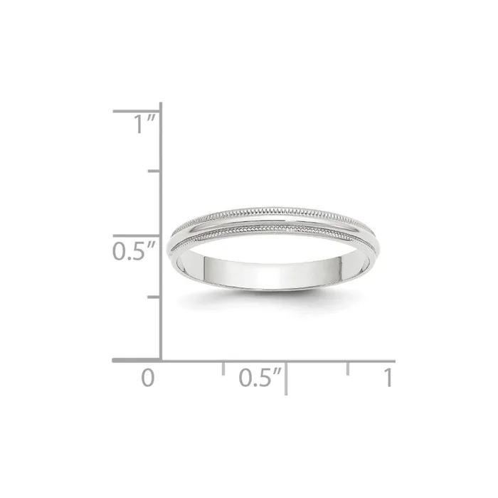 Rings Goldia Solid 10K White Gold 3mm Light Weight Milgrain Half Round MensWomens Wedding Band Ring Size 115 Rings Goldia Solid 10K White Gold 3mm Light Weight Milgrain Half Round MensWomens Wedding Band Ring Size 115