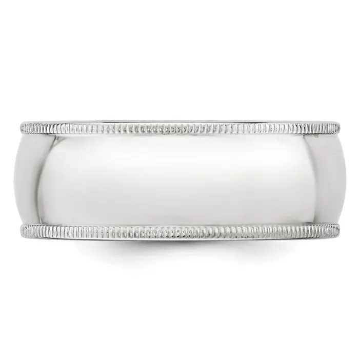 Rings Goldia Solid 10K White Gold 8mm Milgrain Half Round MensWomens Wedding Band Ring Size 14 Rings Goldia Solid 10K White Gold 8mm Milgrain Half Round MensWomens Wedding Band Ring Size 14