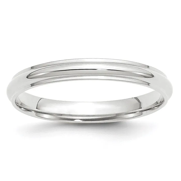 Rings Goldia Solid 14K White Gold 3mm Half Round with Edge MensWomens Wedding Band Ring Size 55 Rings Goldia Solid 14K White Gold 3mm Half Round with Edge MensWomens Wedding Band Ring Size 55