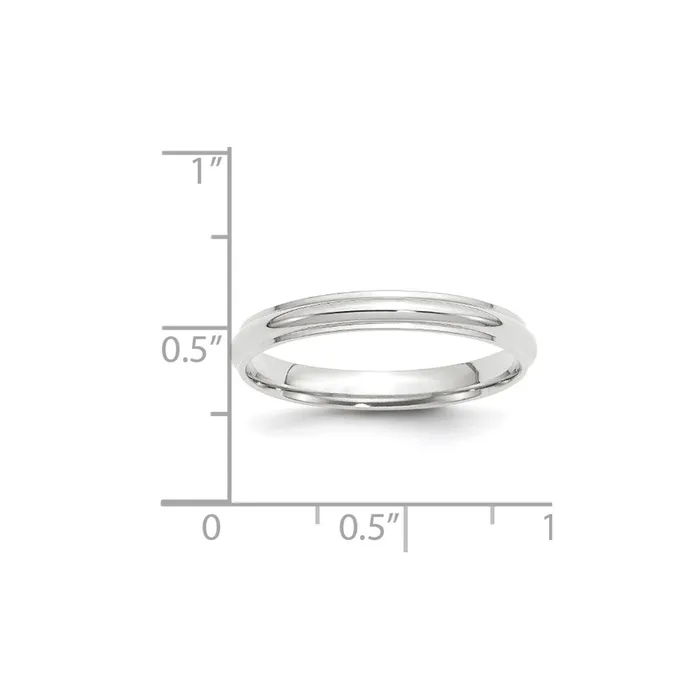 Rings Goldia Solid 14K White Gold 3mm Half Round with Edge MensWomens Wedding Band Ring Size 55 Rings Goldia Solid 14K White Gold 3mm Half Round with Edge MensWomens Wedding Band Ring Size 55