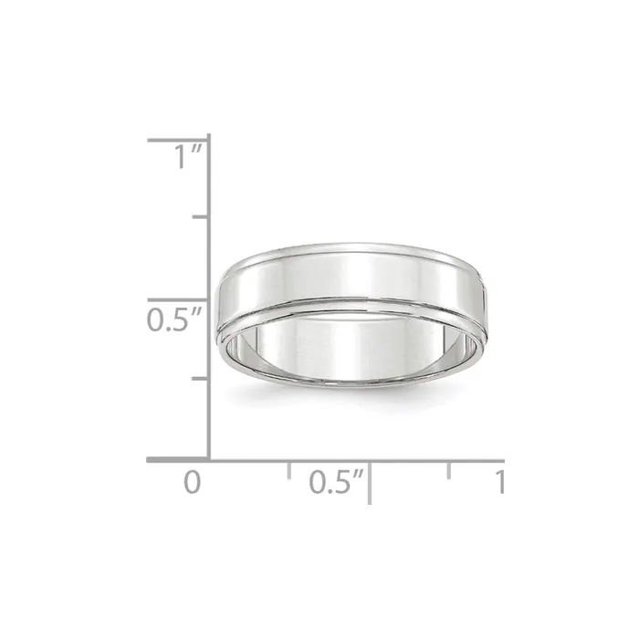 Rings Goldia Solid 14K White Gold 6mm Flat with Step Edge MensWomens Wedding Band Ring Size 10 Rings Goldia Solid 14K White Gold 6mm Flat with Step Edge MensWomens Wedding Band Ring Size 10