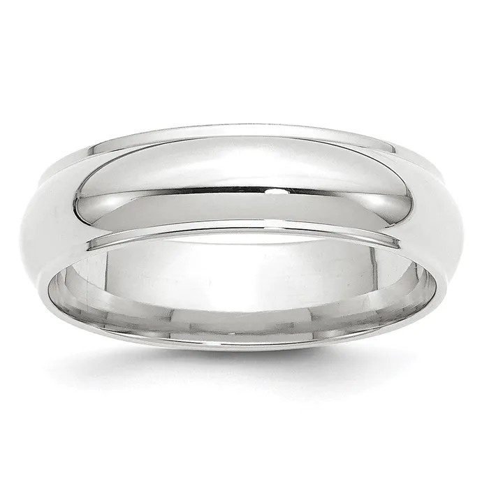 Rings Goldia Solid 14K White Gold 6mm Half Round with Edge MensWomens Wedding Band Ring Size 125 Rings Goldia Solid 14K White Gold 6mm Half Round with Edge MensWomens Wedding Band Ring Size 125