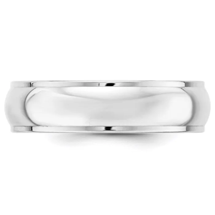 Rings Goldia Solid 14K White Gold 6mm Half Round with Edge MensWomens Wedding Band Ring Size 125 Rings Goldia Solid 14K White Gold 6mm Half Round with Edge MensWomens Wedding Band Ring Size 125
