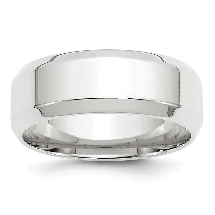 Rings Goldia Solid 14K White Gold 8mm Bevel Edge Comfort Fit MensWomens Wedding Band Ring Size 85 Rings Goldia Solid 14K White Gold 8mm Bevel Edge Comfort Fit MensWomens Wedding Band Ring Size 85