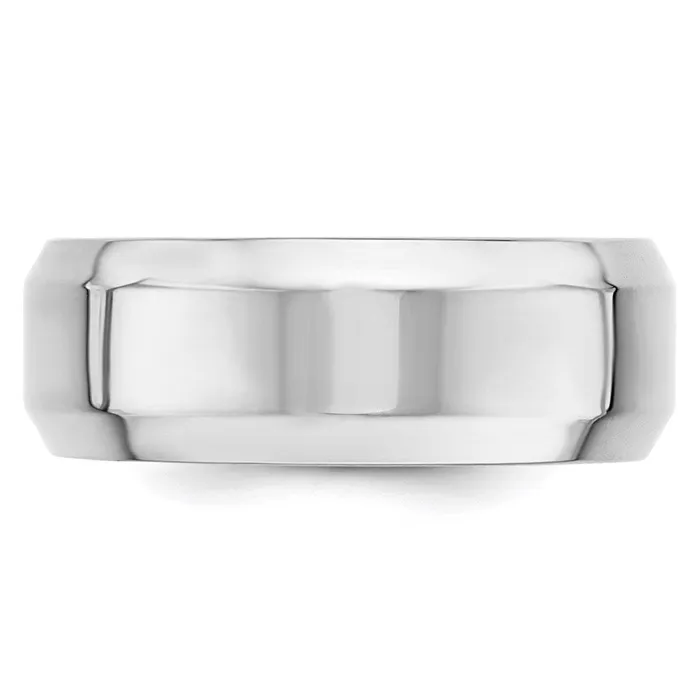Rings Goldia Solid 14K White Gold 8mm Bevel Edge Comfort Fit MensWomens Wedding Band Ring Size 85 Rings Goldia Solid 14K White Gold 8mm Bevel Edge Comfort Fit MensWomens Wedding Band Ring Size 85
