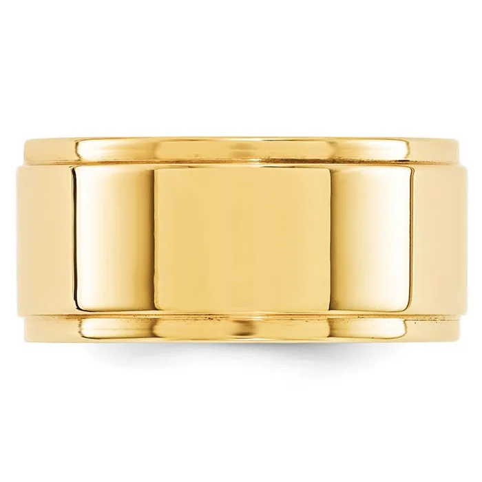 Rings Goldia Solid 14K Yellow Gold 10mm Flat with Step Edge MensWomens Wedding Band Ring Size 85 Rings Goldia Solid 14K Yellow Gold 10mm Flat with Step Edge MensWomens Wedding Band Ring Size 85
