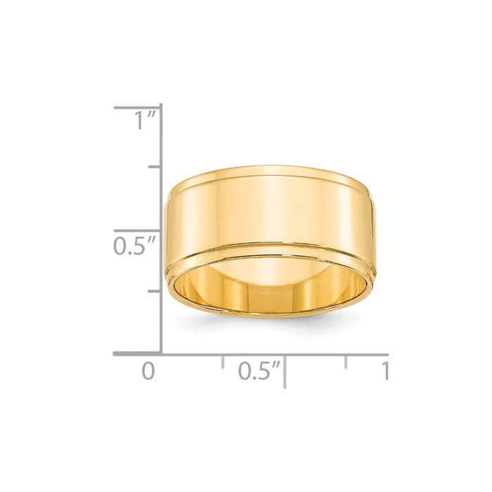 Rings Goldia Solid 14K Yellow Gold 10mm Flat with Step Edge MensWomens Wedding Band Ring Size 85 Rings Goldia Solid 14K Yellow Gold 10mm Flat with Step Edge MensWomens Wedding Band Ring Size 85