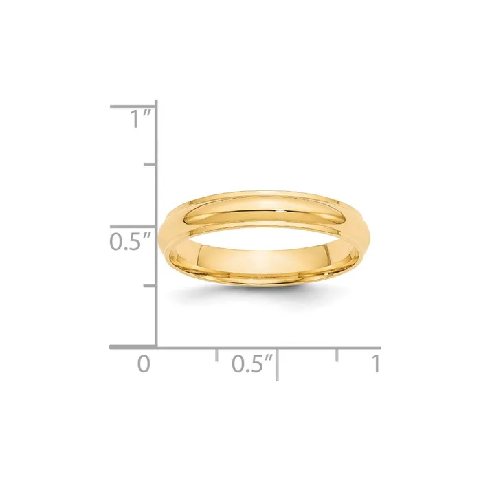 Rings Goldia Solid 14K Yellow Gold 4mm Half Round with Edge MensWomens Wedding Band Ring Size 14 Rings Goldia Solid 14K Yellow Gold 4mm Half Round with Edge MensWomens Wedding Band Ring Size 14