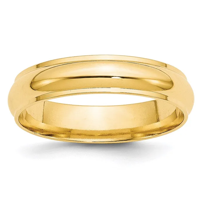 Rings Goldia Solid 14K Yellow Gold 5mm Half Round with Edge MensWomens Wedding Band Ring Size 9 Rings Goldia Solid 14K Yellow Gold 5mm Half Round with Edge MensWomens Wedding Band Ring Size 9