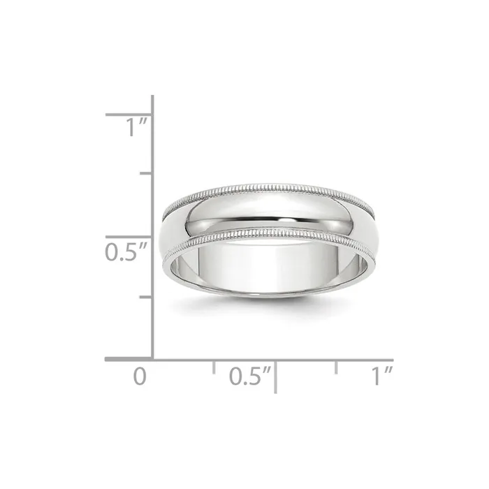 Rings Goldia Solid 18K White Gold 6mm Milgrain Half Round MensWomens Wedding Band Ring Size 135 Rings Goldia Solid 18K White Gold 6mm Milgrain Half Round MensWomens Wedding Band Ring Size 135