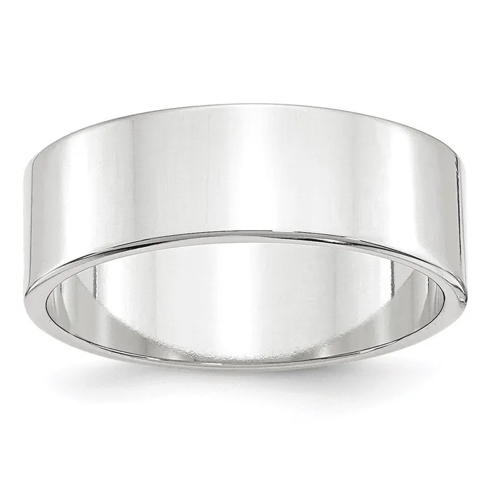 Rings Goldia Solid 18K White Gold 7mm Light Weight Flat MensWomens Wedding Band Ring Size 115 Rings Goldia Solid 18K White Gold 7mm Light Weight Flat MensWomens Wedding Band Ring Size 115