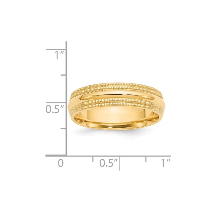 Rings Goldia Solid 18K Yellow Gold 6mm Double Milgrain Comfort Fit MensWomens Wedding Band Ring Size 115 Rings Goldia Solid 18K Yellow Gold 6mm Double Milgrain Comfort Fit MensWomens Wedding Band Ring Size 115