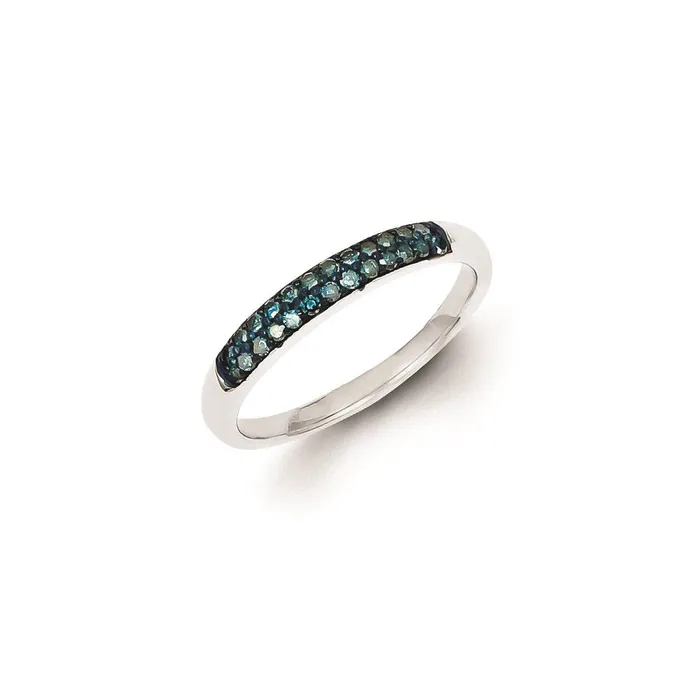 Rings Goldia Sterling Silver Anniversary Blue Diamond Band