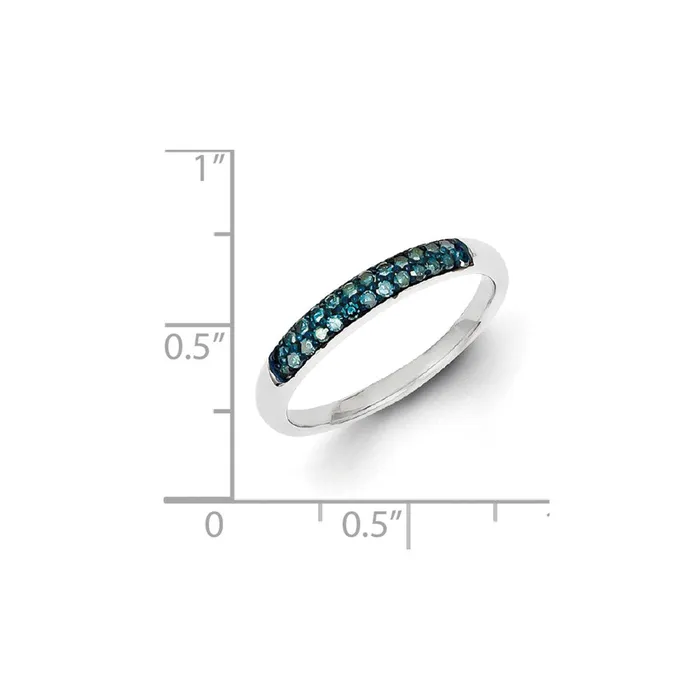 Rings Goldia Sterling Silver Anniversary Blue Diamond Band