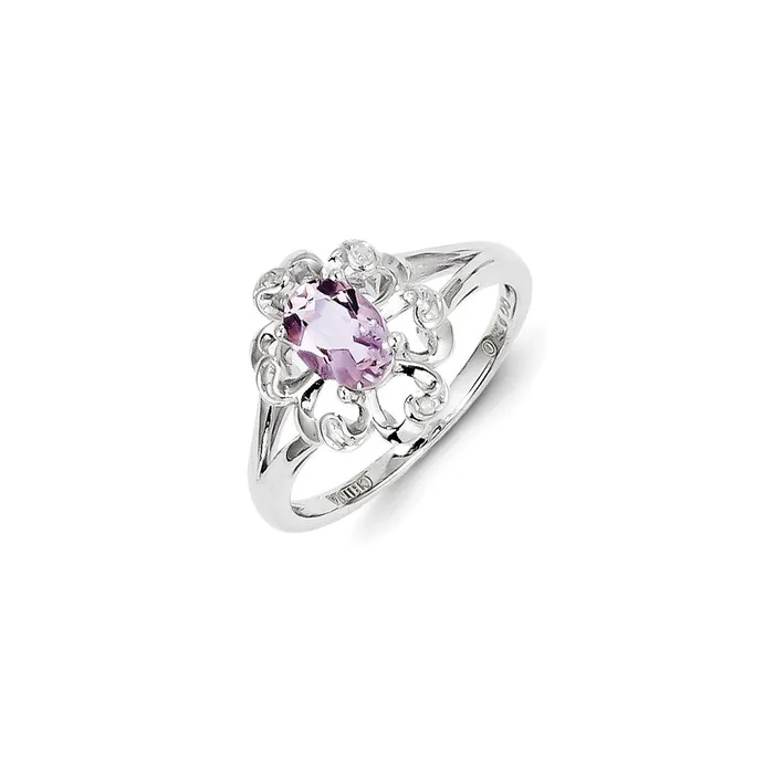 Rings Goldia Sterling Silver Pink Quartz u0026 Diamond Ring