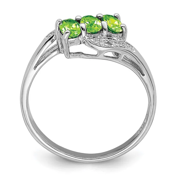 Rings Goldia Sterling Silver Rhodium Peridot u0026 Diamond Ring