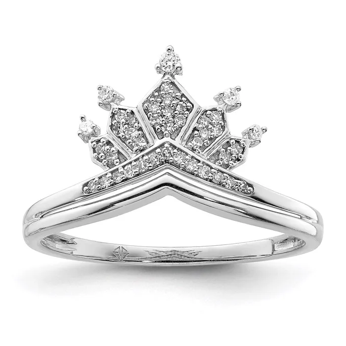 Rings Goldia Sterling Silver Rhodium Plated Diamond Crown Ring