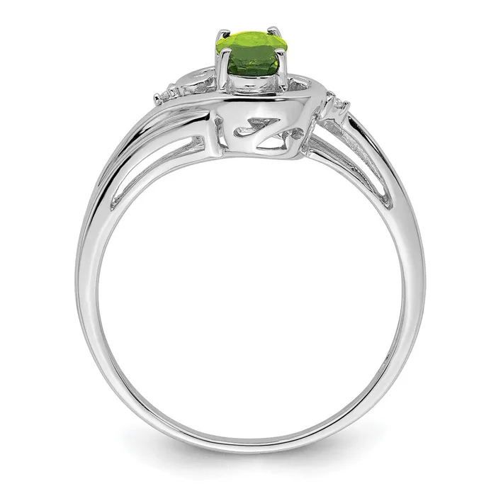 Rings Goldia Sterling Silver Rhodium Plated Diamond u0026 Peridot Ring
