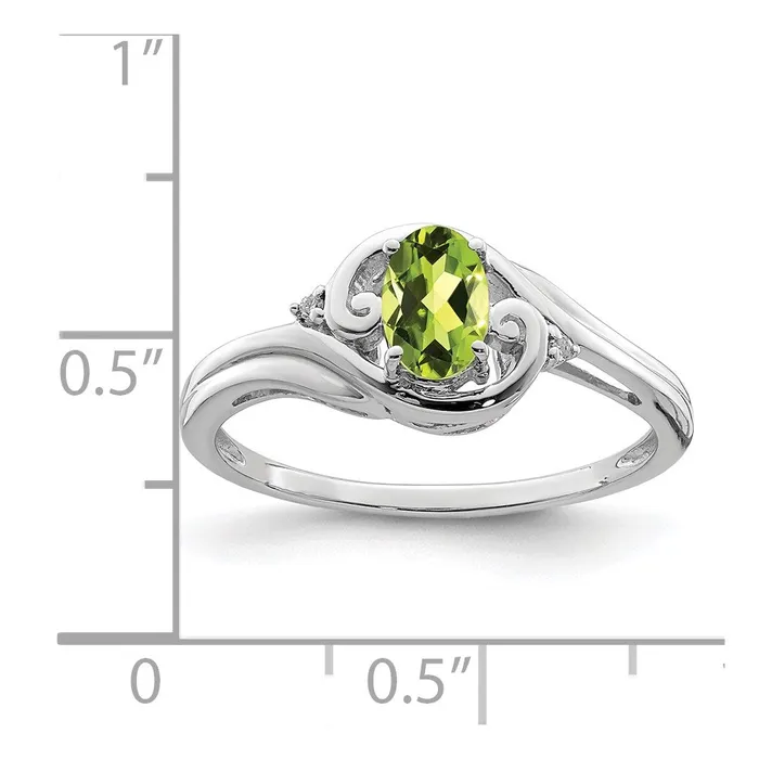 Rings Goldia Sterling Silver Rhodium Plated Diamond u0026 Peridot Ring