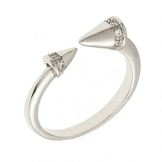 Rings JMS always Original Sole du Soleil Lupine Collection Womens 18k WG Plated Spike Fashion Ring Rings JMS always Original Sole du Soleil Lupine Collection Womens 18k WG Plated Spike Fashion Ring