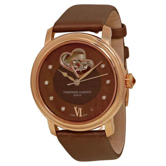 Rings Original Frederique Constant Double Heart Brown Mother of Pearl Dial Rose Goldtone Ladies Watch FC310CDHB3P4 JMS always Rings Original Frederique Constant Double Heart Brown Mother of Pearl Dial Rose Goldtone Ladies Watch FC310CDHB3P4 JMS always