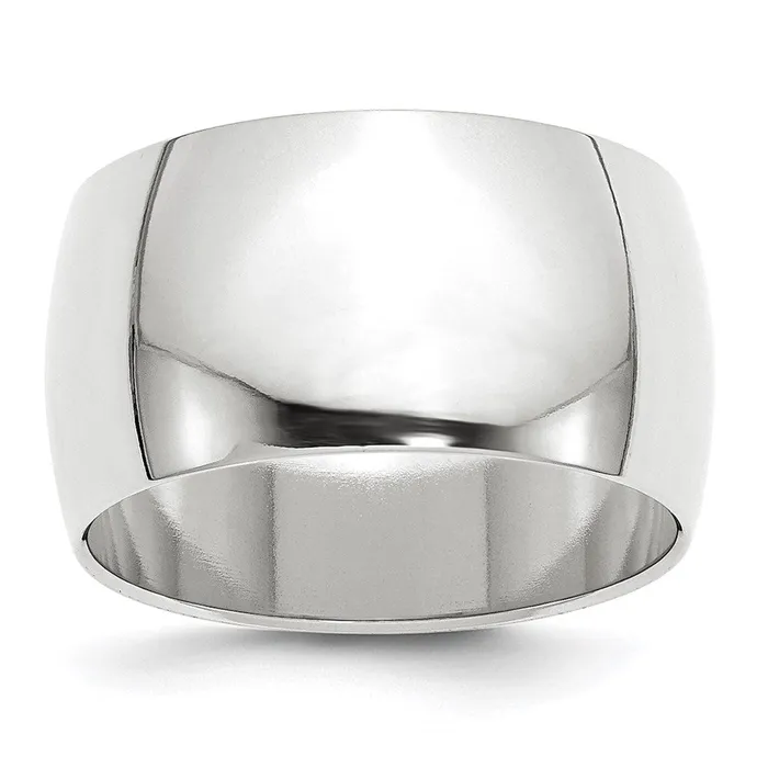 Rings Solid 10K White Gold 12mm Half Round MensWomens Wedding Band Ring Size 125 Goldia Rings Solid 10K White Gold 12mm Half Round MensWomens Wedding Band Ring Size 125 Goldia